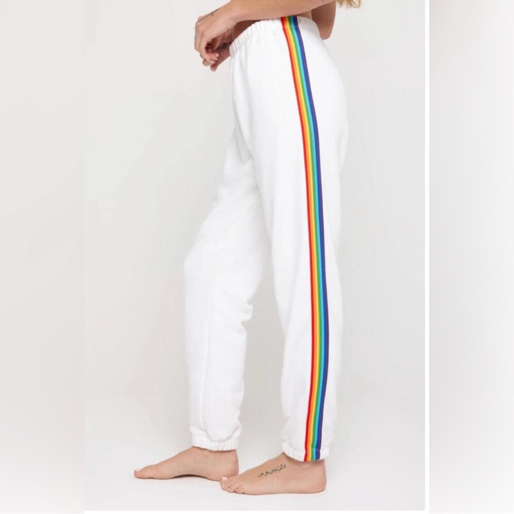 Spiritual Gangster Rainbow Stripe Luna Sweatpants Medium